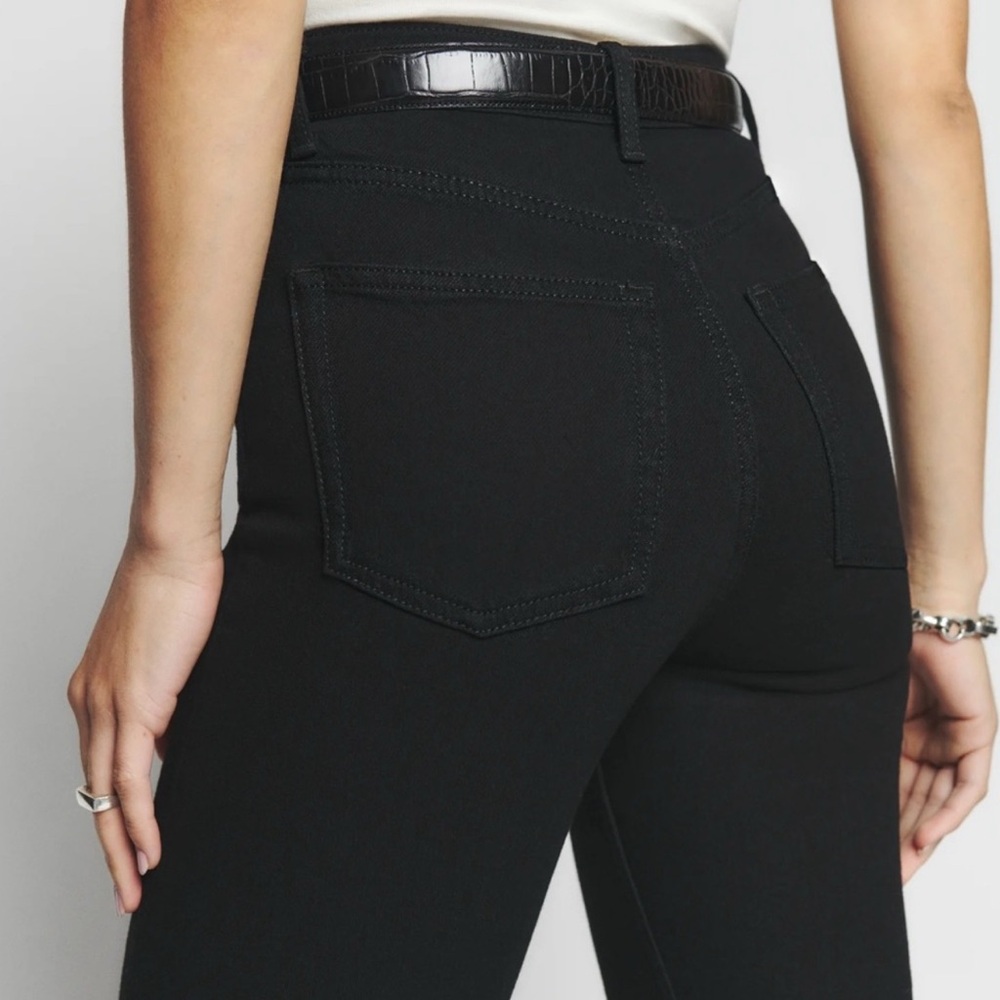 Reformation Liza Ultra High Rise Straight Jeans.
